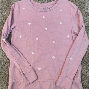 LOFT long sleeve heart shirt